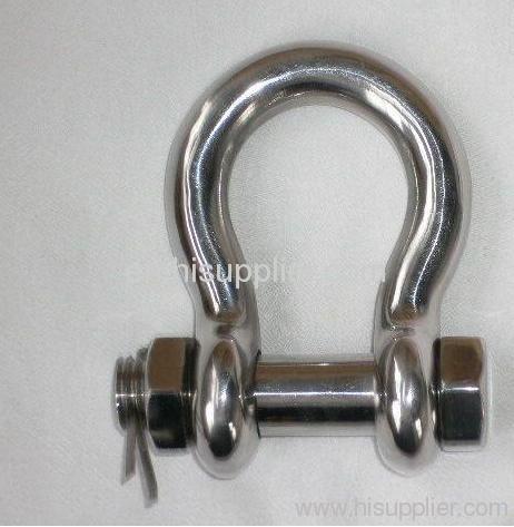 Stainless steel US type bow shackle with safety pin